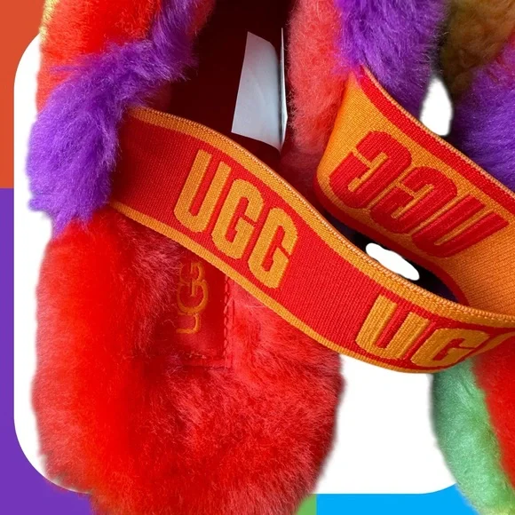 UGG Rainbow Fluff Slides- Women's Size 6- Free Shipping 📦 - Picture 5 of 7